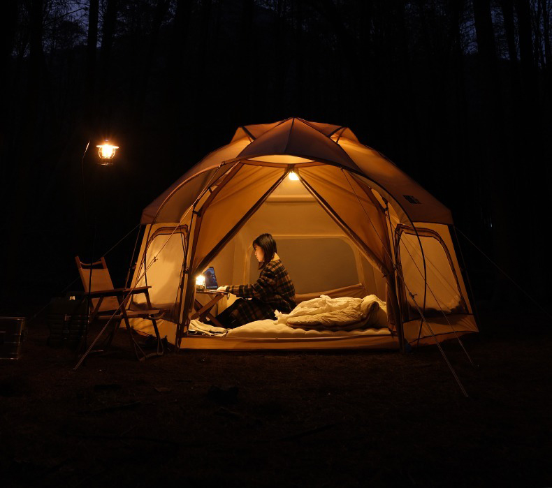Cheap Goat Tents TANXIANZHE Integrated Hexagon Tent Outdoor Camping Bionic Design Large Space Camping Tent Sun Shelters Instant Cabin Tents   
